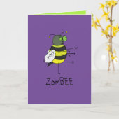 ZomBEE - Funny Halloween Zombie Bee Greeting Card Karte (Gelbe Blume)