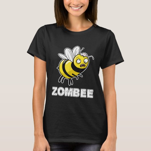 Zombee Pun Halloween Zombie Bee T-Shirt (Vorderseite)
