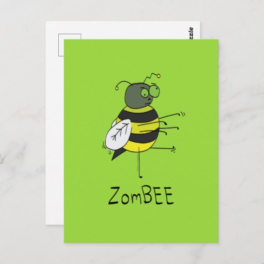 ZomBEE Zombie Bee Funny Postcard Postkarte (Vorne/Hinten)