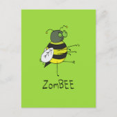 ZomBEE Zombie Bee Funny Postcard Postkarte (Vorderseite)