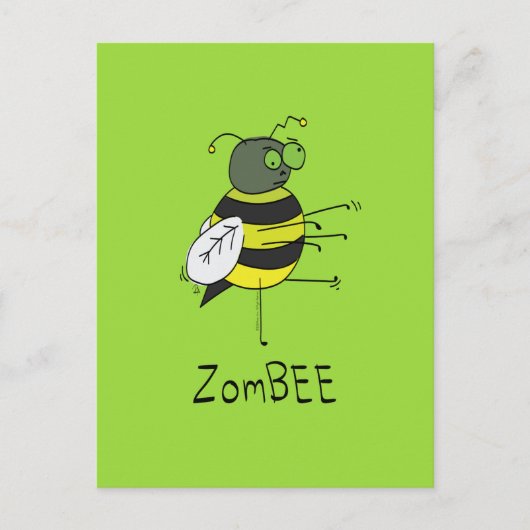 ZomBEE Zombie Bee Funny Postcard Postkarte (Vorderseite)