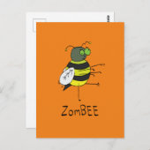 ZomBEE Zombie Bee Funny Postcard Postkarte (Vorne/Hinten)