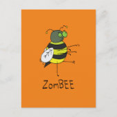 ZomBEE Zombie Bee Funny Postcard Postkarte (Vorderseite)