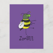 ZomBEE Zombie Bee Funny Postcard Postkarte (Vorderseite)