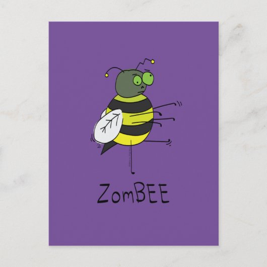 ZomBEE Zombie Bee Funny Postcard Postkarte (Vorderseite)