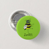 ZomBEE Zombie Bee Halloween Button (Vorne & Hinten)