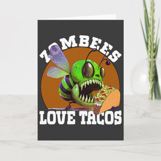 Zombees Love Tacos Zombee Zombie Bee Karte (Vorderseite)