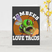 Zombees Love Tacos Zombee Zombie Bee Karte (Gelbe Blume)