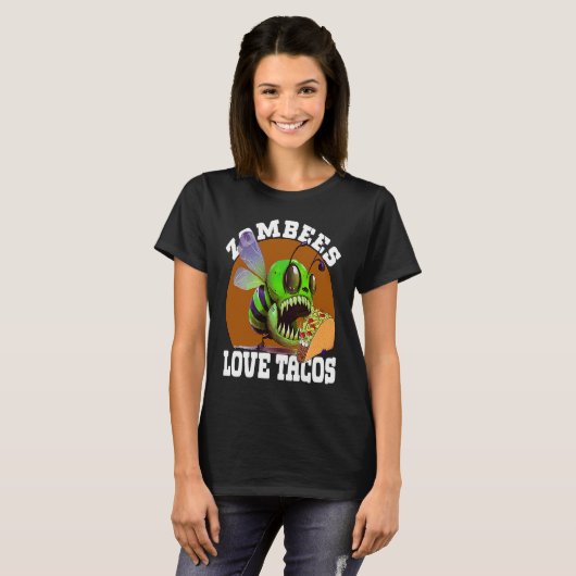Zombees Love Tacos Zombee Zombie Bee T-Shirt (Vorne ganz)