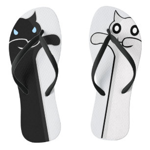ZOMBI CATS B&W Slim Strap FlipFlops Thongs Badesandalen