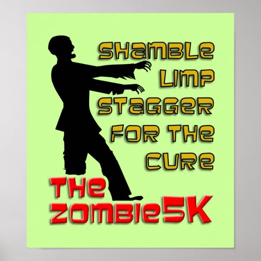 Zombie 5K Funny Poster (Vorne)