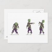 Zombie 8-Bit Pixel Art Postcard Postkarte (Vorne/Hinten)