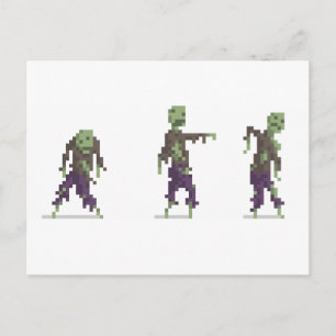 Zombie 8-Bit Pixel Art Postcard Postkarte