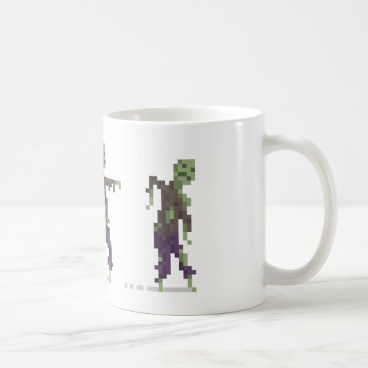 Zombie-8-Bitpixel-Kunst-Tasse Kaffeetasse (Rechts)