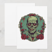 Zombie-Abbildung Einladung (Vorne/Hinten)