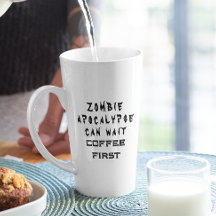Zombie Aber Kaffee First White Halloween