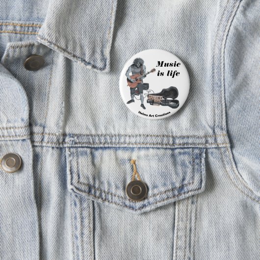 Zombie Acoustic Gitarre Fantasy Art Button (Beispiel)