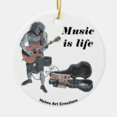 Zombie Acoustic Guitar Music Fantasy Kunst, Dichtu Keramik Ornament (Vorne)