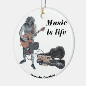 Zombie Acoustic Guitar Music Fantasy Kunst, Dichtu Keramik Ornament (Links)