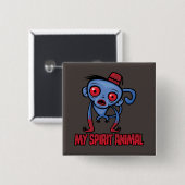 Zombie-Affe ist mein Seelentier Button (Vorne & Hinten)