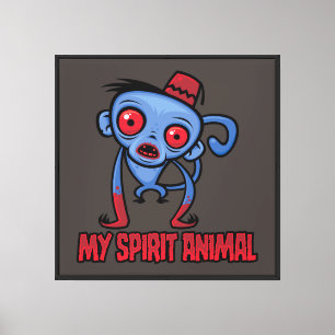 Zombie-Affe ist mein Seelentier Leinwanddruck