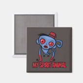Zombie-Affe ist mein Seelentier Magnet (Vorderseite/Rückseite)