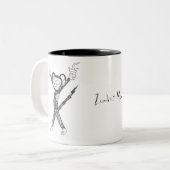 Zombie-Affe trinkt Ihren Kaffee Zweifarbige Tasse (Vorderseite Links)