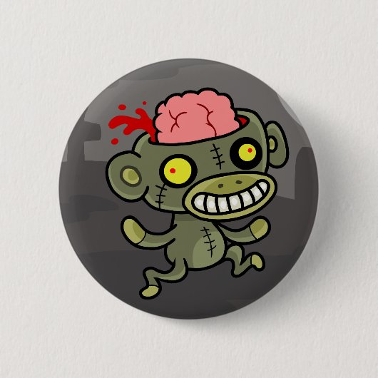 Zombie-Affeknopf Button (Vorderseite)