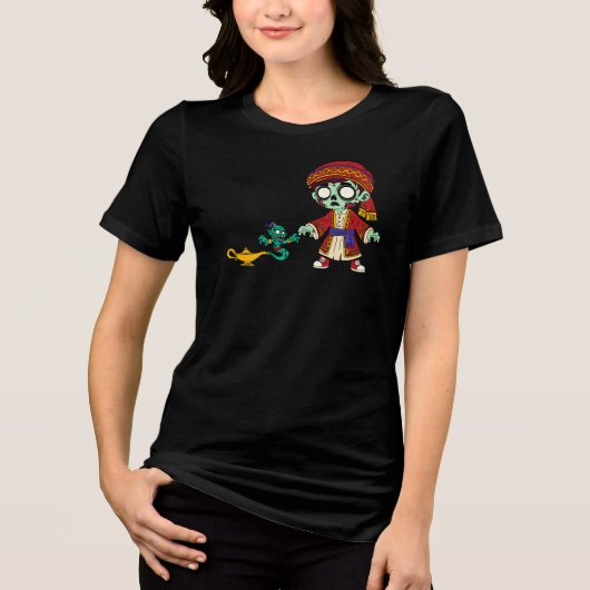 Zombie Aladdin & Zombie Genie Tri-Blend Shirt (Vorderseite)