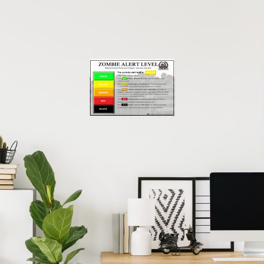 Zombie Alert Level Poster (Heimbüro)