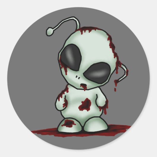 Zombie-alien-Aufkleber Runder Aufkleber (Vorderseite)