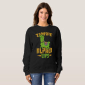 Zombie Alpacalips Lama Alpakafüsterer Sweatshirt (Vorne ganz)