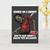 Zombie an einem HaushaltsHalloween Karte (Gelbe Blume)