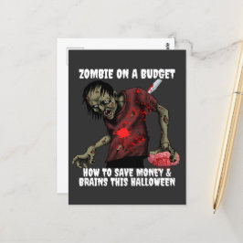 Zombie an einem HaushaltsHalloween Postkarte