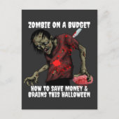 Zombie an einem HaushaltsHalloween Postkarte (Vorderseite)