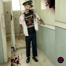 Zombie an einem HaushaltsHalloween