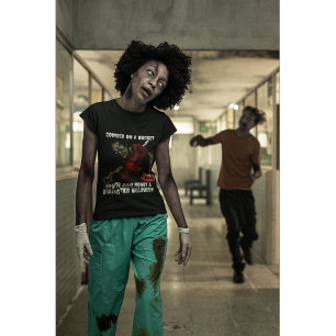 Zombie an einem HaushaltsHalloween T-Shirt