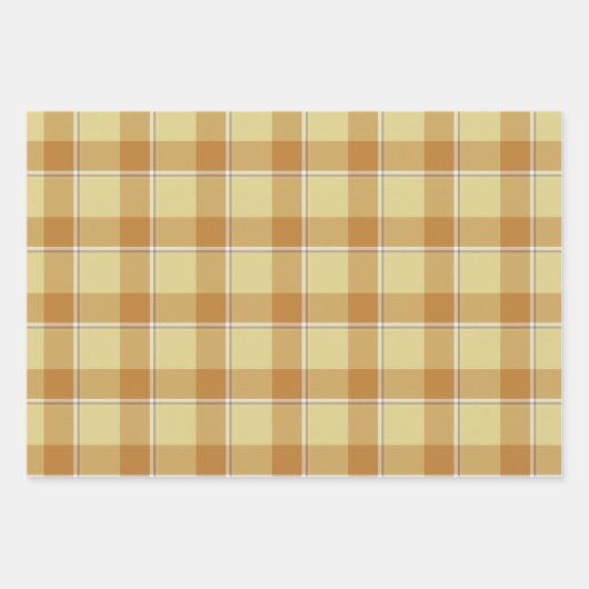 Zombie and Copper Plaid Tan Beige Geschenkpapier Set (Vorderseite)