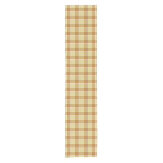 Zombie and Copper Plaid Tan Beige Table Runner Kurzer Tischläufer (Vorderseite)