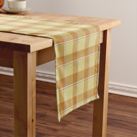 Zombie and Copper Plaid Tan Beige Table Runner Kurzer Tischläufer (Beispiel)