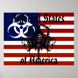 Zombie angesteckte Staaten von Amerika-Plakat Poster