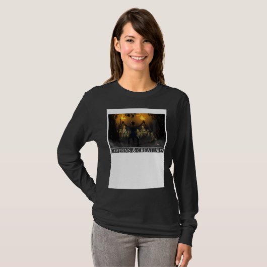 Zombie-Angriff Höhlen & Kreaturen T-Shirt (Vorne ganz)