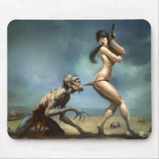 Zombie-Angriff mit heißem Mädchen-Mauspad Mousepad