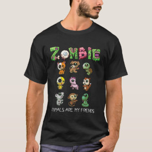 Zombie Animals Are My Friends Halloween For Kids T-Shirt