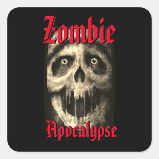 Zombie Apokalypse 2 Quadratischer Aufkleber (Vorderseite)