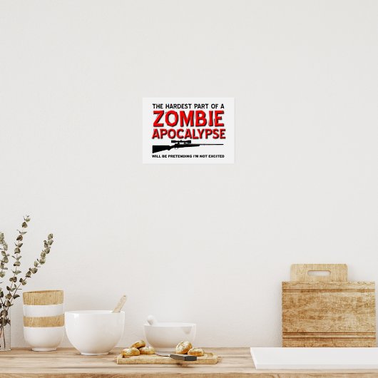 Zombie-Apokalypse begeistert Funny Poster (Küche)