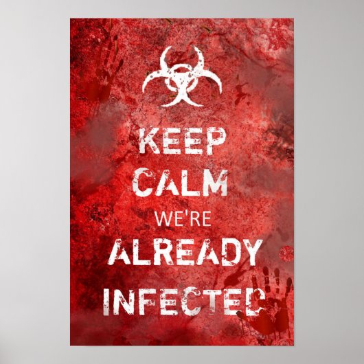 Zombie Apokalypse Behalte Calm 13" X 19" Poster (Vorne)
