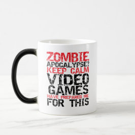 Zombie Apokalypse Behalte Calm Gamers Funny Mug Verwandlungstasse