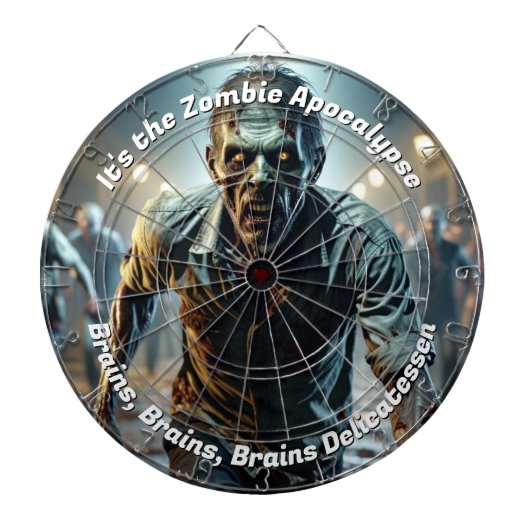 Zombie Apokalypse Creepy Funny Dartscheibe (vorne)