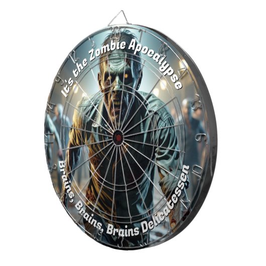 Zombie Apokalypse Creepy Funny Dartscheibe (Vorderseite rechts)